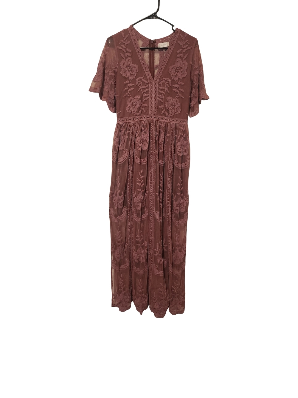 Altar'd State Dusty Rose Embroidered Maxi Dress